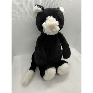 Jellycat Bashful Black & White Cat RETIRED Medium Plush Stuffed Animal